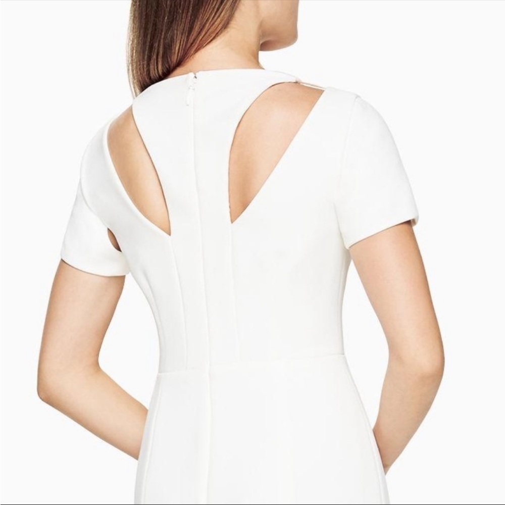 BCBGMAXAZRIA- White “Estrella” Cutout Cap Sleeve Maxi Cocktail Dress - Picture 3 of 10